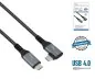 Mobile Preview: DINIC USB C 4.0 Kabel, gerade auf 90° Winkel, 1m PD 240W, 40Gbps, Alu Stecker, Nylon Kabel, KB Box